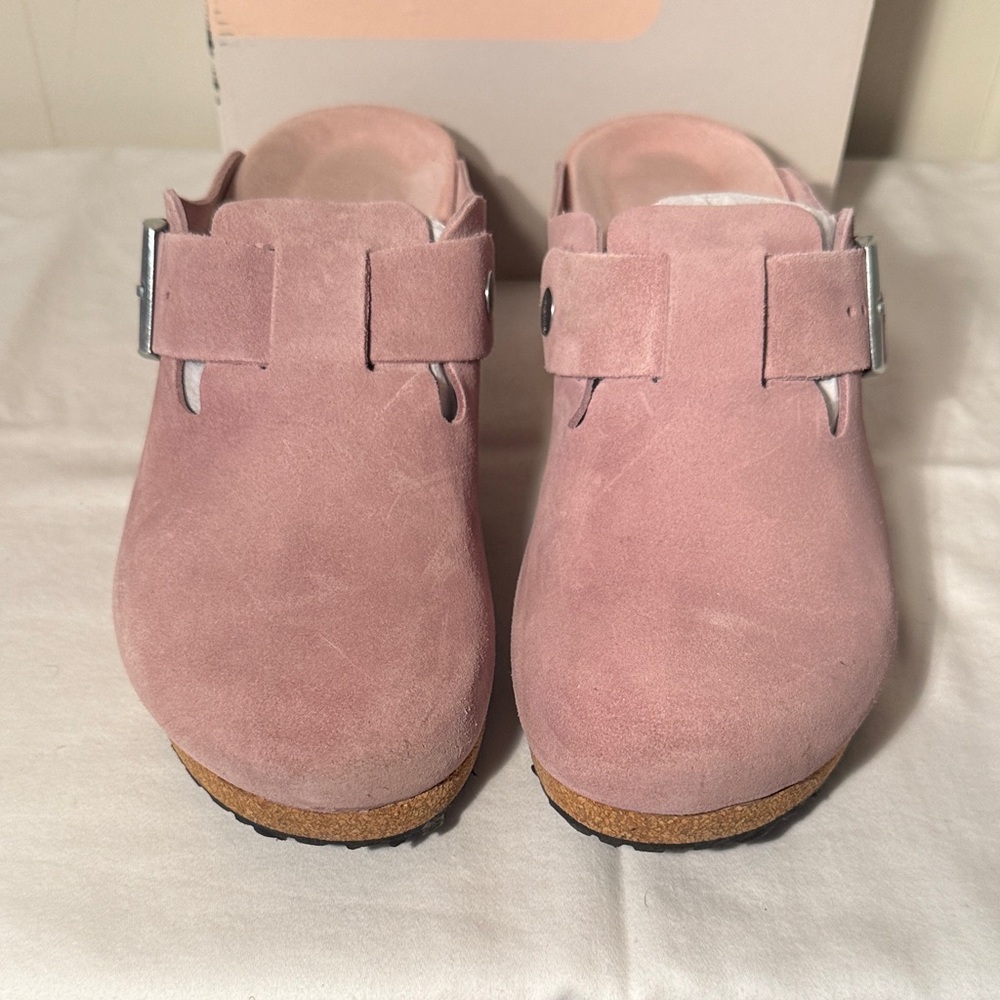 Papillio Birkenstock Blush Suede Women's Mules